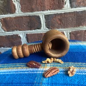 Antique Wooden Hand-Turned Nut Cracker